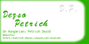dezso petrich business card
