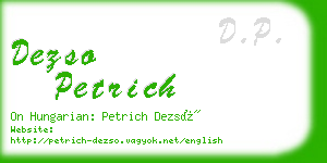 dezso petrich business card